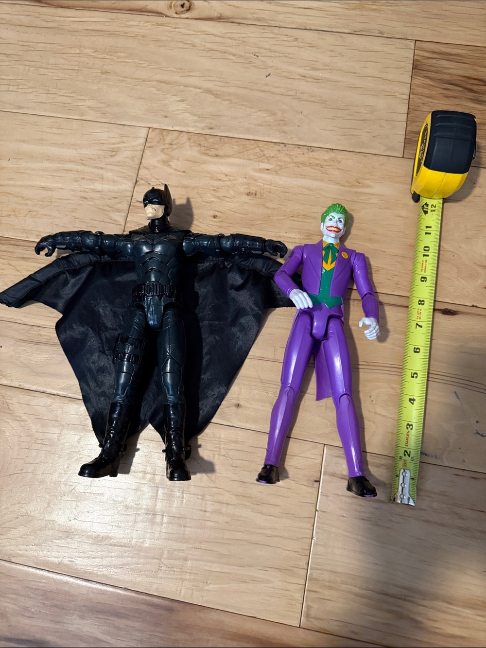 Batman and Joker Action Figures - Black & Purple Kids Toy Set 12”